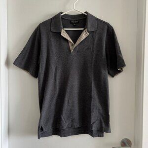 (2for$10) Tony Wear Men's Collared Short-Sleeve Polo in Dark Grey